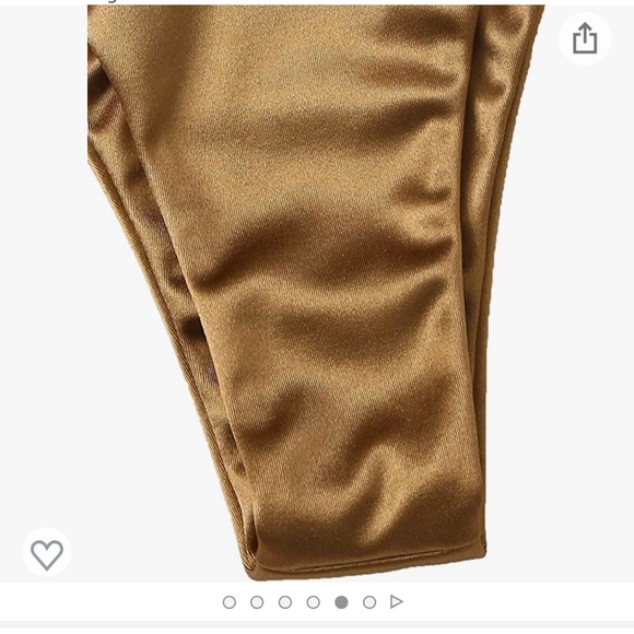 NIB Save $64 - gold metallic satin lined string bikini - sizes medium & larges - Picture 7 of 8